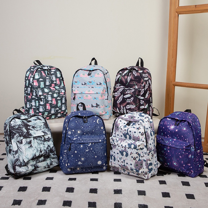 New Waterproof Nylon Backpack Sweet Print Student Bag Fashion Female Bag – School Backpack and Waterproof Bag price