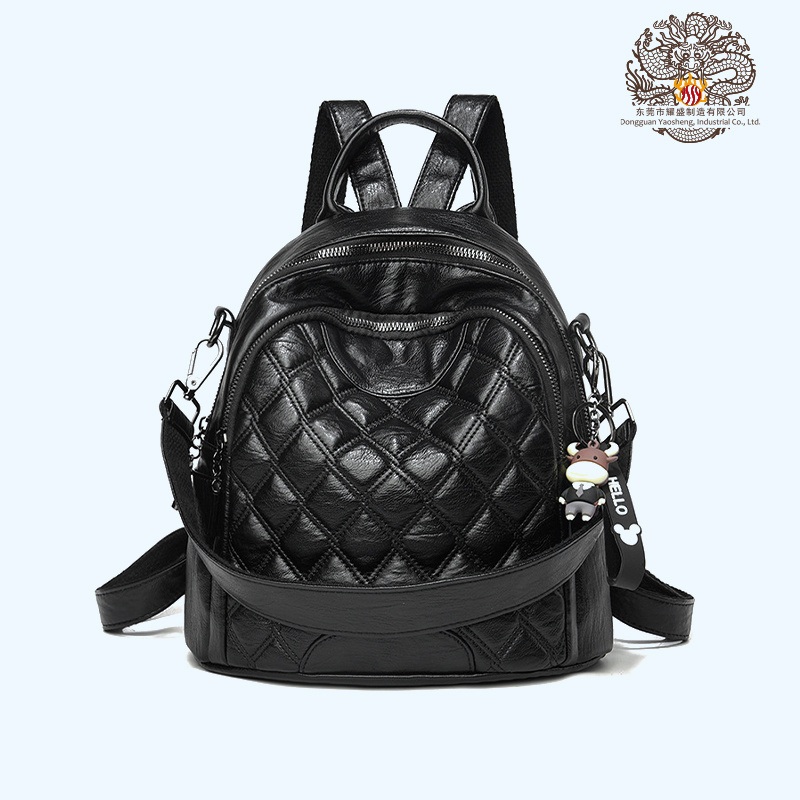 Stylish Quilted PU Front Zipper Pocket Different Direction Travel Backpack – Travel Backpack and Waterproof Quilted Backpack Bags price
