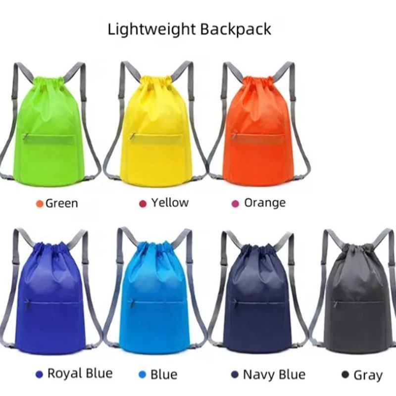 Unisex Gym Drawstring Bag with Zipper Pocket Colorful Gym Multi Function Zipper – Sports Bag and Drawstring Bag price
