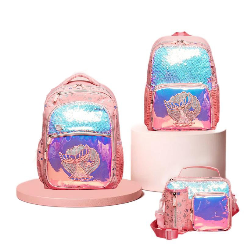 Customized Elementary 7-13 Year Old Student Bookbag Girl Backpack with Insulated Lunch Bag and Pencil Bag One Set – Custom Bag and Leisure Bag price