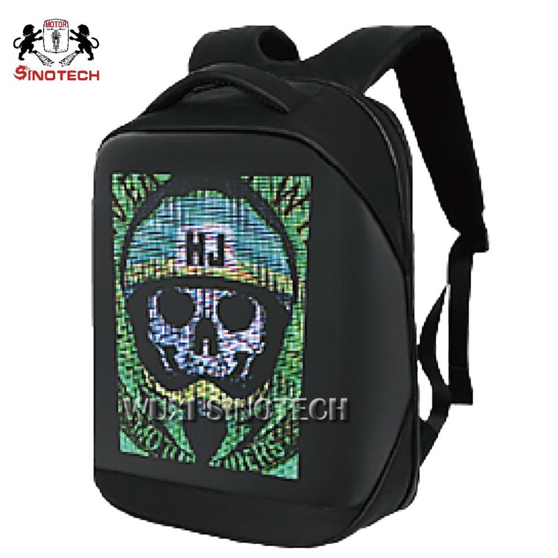 Display Advertising LED Screen Backpack Factory Smart Digital Oxford Waterproof LED Backpack for Motorcycle Man Women – DIY Programming Backpack and Storage Bag price
