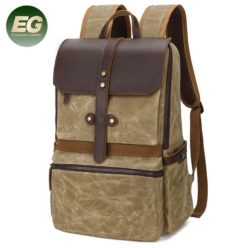 Ga131 Custom Leather Laptop Backpack Business Waterproof Outdoor Luxury Travel for Men Logo Large Capacity Canvas Backpacks – Leather Laptop Backpack and Canvas Backpack price
