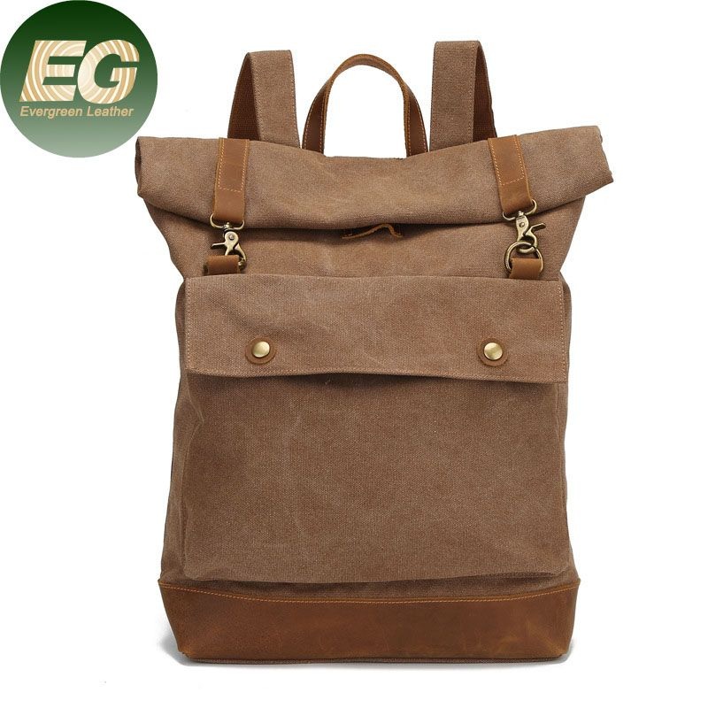 Ga65 Large Waterproof Outdoor Men Designer Luxury Vintage Custom Leather Backpacks Canvas for Camping Bag Laptop Mens Travel Backpack – Mens Travel Backpack and Custom Leather Backpack price