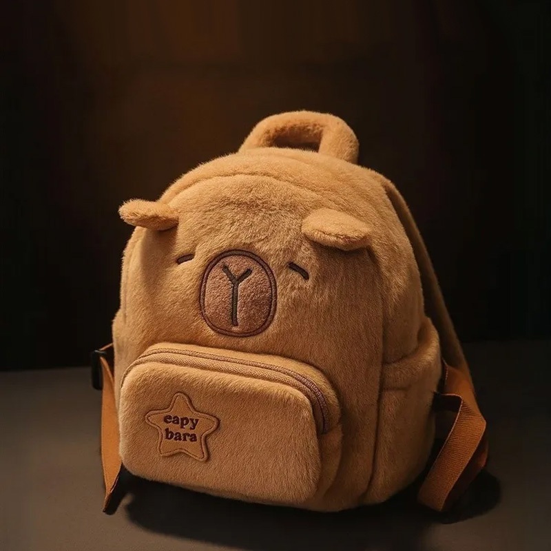 OEM Custom Capybara Plush Backpack, Wholesale ODM Cute School Bag – Capybara Plush Backpack and OEM Girls Bag price