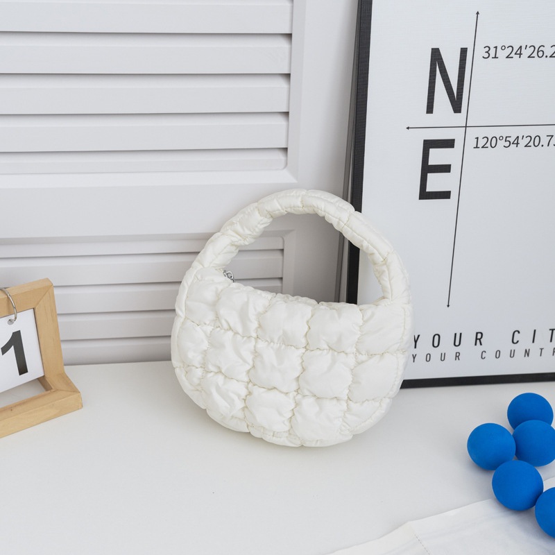 Pleated Cloud Bag Plaid Down Cotton Filled Handbag New Casual Trendy Mini Handbag – Bag Backpack and Laptop Backpack price