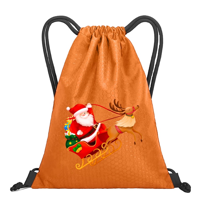 Christmas Cheer Drawstring Gift Bag Custom Logo Large Capacity Waterproof Polyester Bag for Festive Giving Stylish Bag – Friendly Christmas Drawstring Packaging Bag and Polyester Fiber Drawstring Bag price
