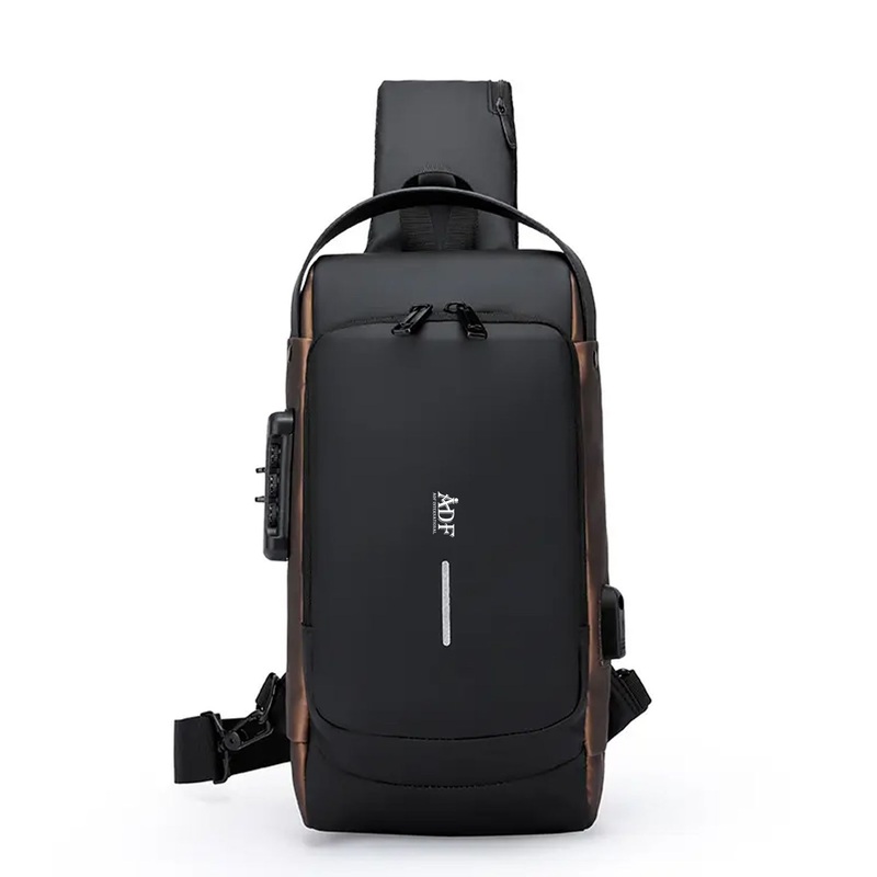 Fashionable Mens Chest Bag Multifunctional Password Lock Headphone Hole – Password Lock Bag and Mens Chest Bag price