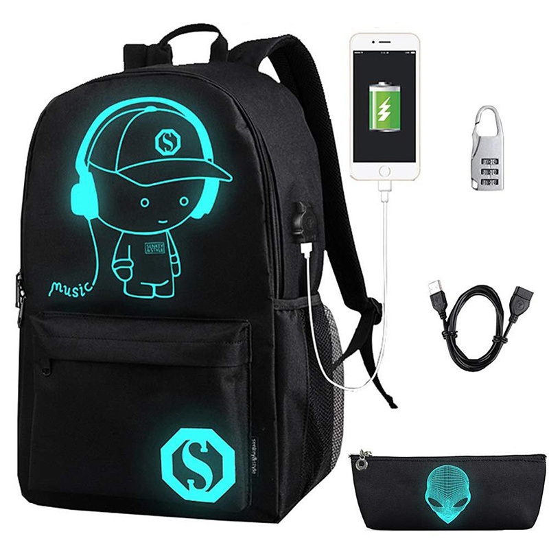 LED Cartoon Luminous Anti-Theft Lock Travel Backpack with USB Charging Port Anti-Theft Lock – Custom Bag and Fashion Bags price