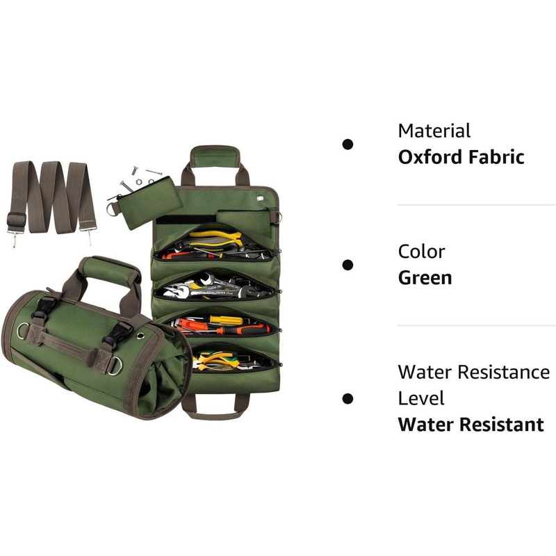 Outdoor Roll up Durable Oxford Portable Tool Bag with 2 Detachable Zipper Pouch – Tool Bag and Multifunctional Accessories Bag price