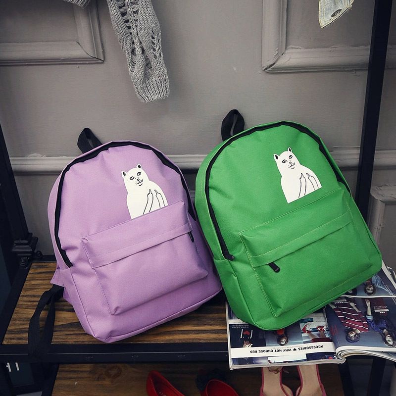 The New Canvas Double Shoulder Bag Printed Cartoon Cat Lady Bag Backpack – Cartoon Backpack and Women Backpack Bag price