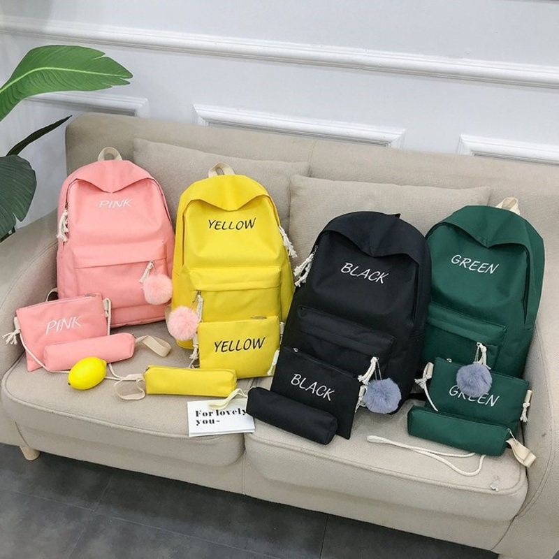 3 Pieces Backpack Sets with Pencil Bag Canvas School Bags Casual Backpack Set for Student – Durable Bag and Bags-Cases-Boxes price