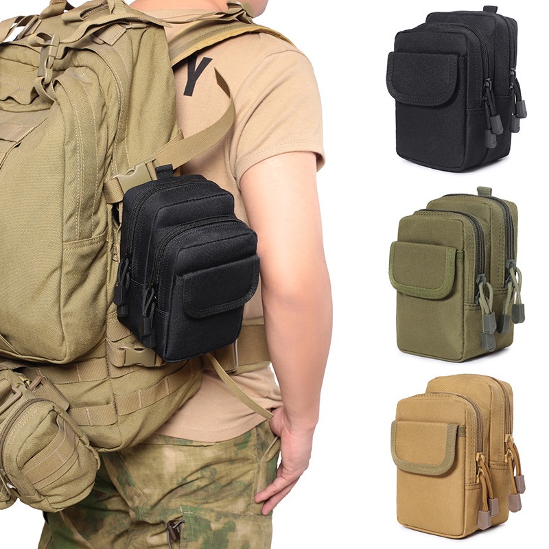 Outdoor Sports Waist Bag Wear-Resistant and Waterproof 5.6-Inch Double-Layer Mobile Phone Bag Molle Tactical Bag – Tactical Backpack and Waterproof Bag price