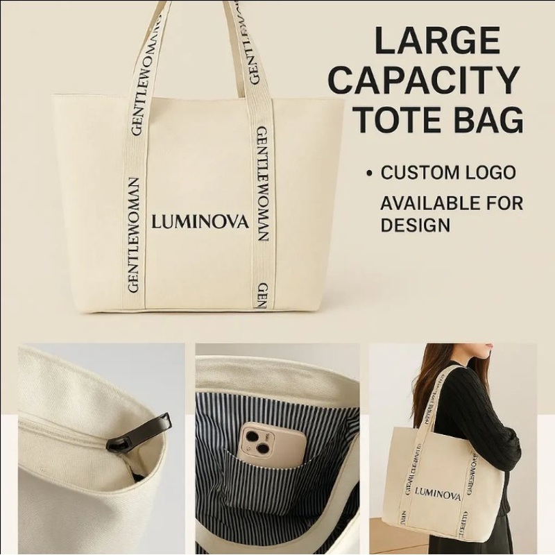 Printed Logo Handbag Minimalist Cotton Canvas Tote Bag for for Office and Gym – Canvas Tote Bag and Canvas Bag price