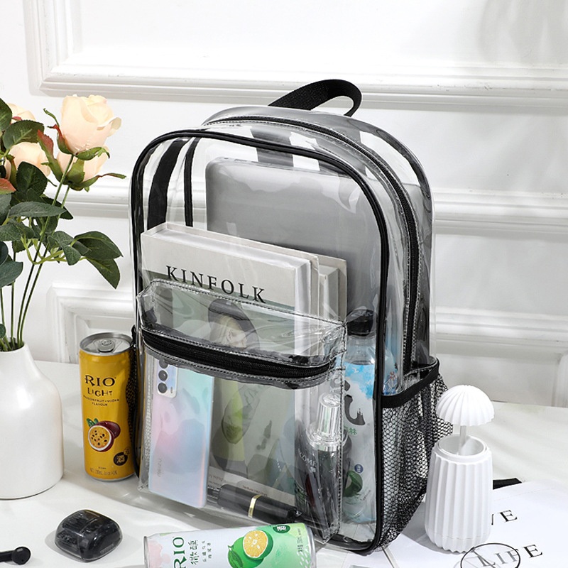 Water-Proof Durable Thicken Plastic Clear Backpack Girl Fashion Transparent PVC School Bag Fashion Women Clear Laptop Backpack – Backpack Bag and Clear PVC Bag price