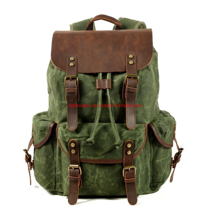 Wholesale Retro Mountaineering Men S Outdoor Bag Waterproof Waxed Canvas Men Backpack Laptop – Backpack for Man and Backpack Laptop price