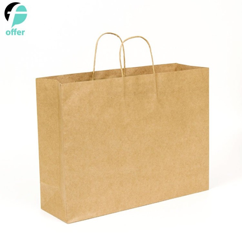 Custom Fashion Recyclable Printed Pattern Packing Kraft Paper Bags with Twisted Handles – Kraft Paper Bag and Packing Bag price