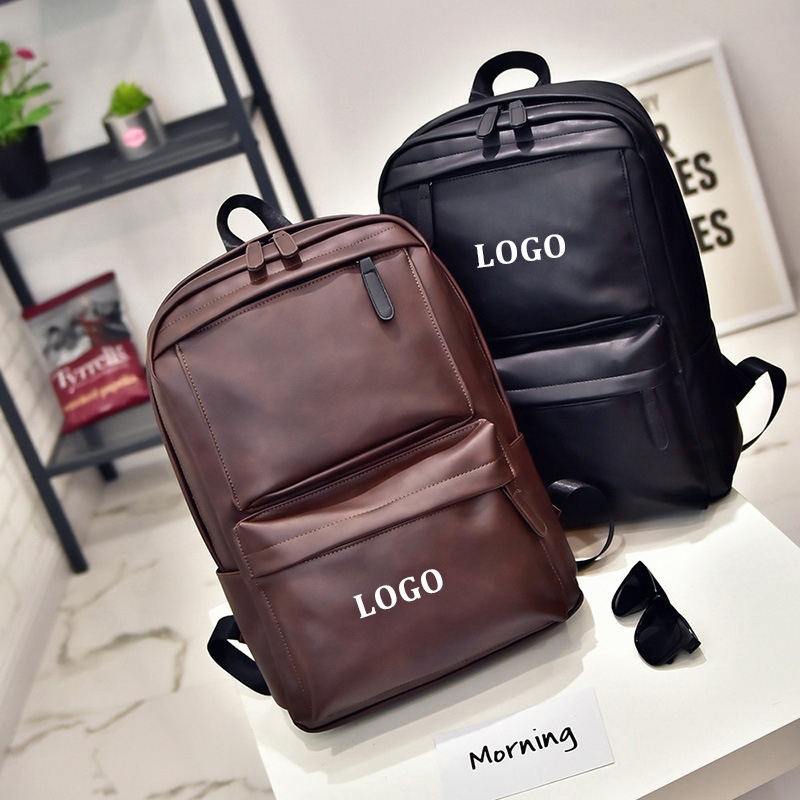 Custom Waterproof PU Leather Backpack for Men Laptop Backpack Outdoor Business Backpack School Bagpack – School Backpack and PU Leather Backpack price