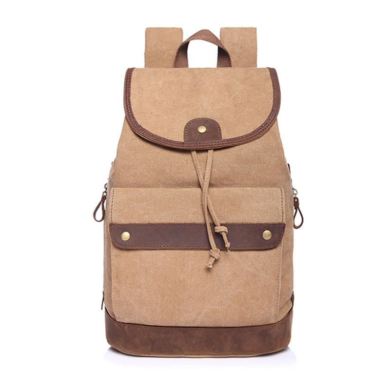 Factory Wholesale Vintage School Student Outdoor Cotton Canvas Bag Laptop Travel Casual Sport Hiking Canvas Backpack for Men – Canvas Bag and Custom Canvas Bag price