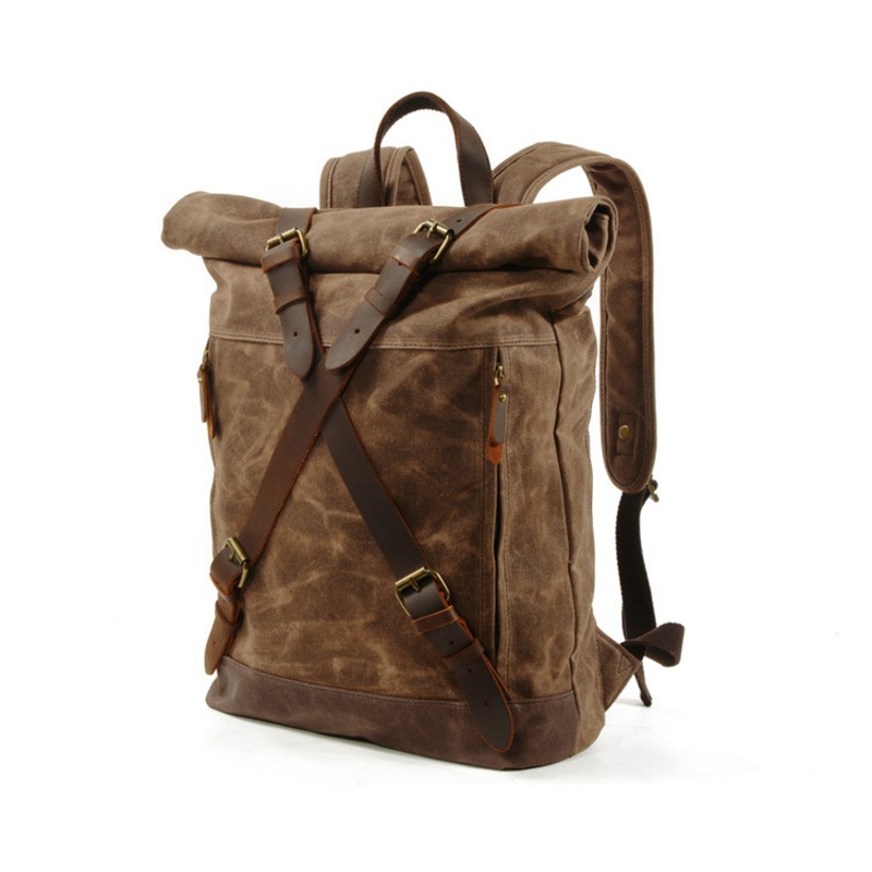 Newest Design Waterproof Waxy Canvas Backpack Vintage Style Laptop Backpack for Men – Laptop Backpack and Canvas Backpack price