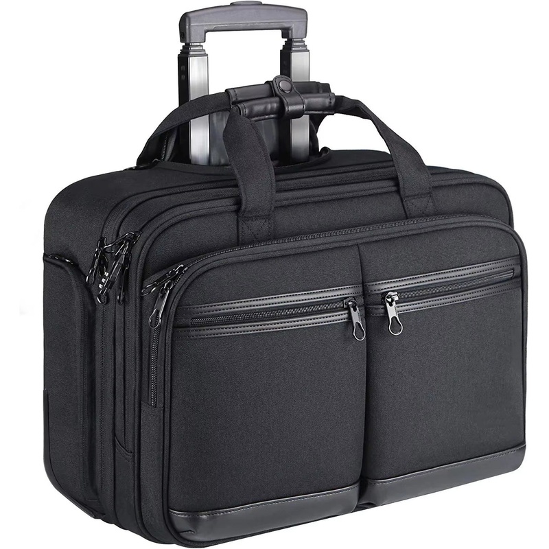 Premium Rolling Briefcase Heavy Duty 600d PVC Briefcase Laptop Bag on Wheels RFID Rolling Pilot Flight Luggage Bag – Carry on Bag and Rolling Luggage Bag price