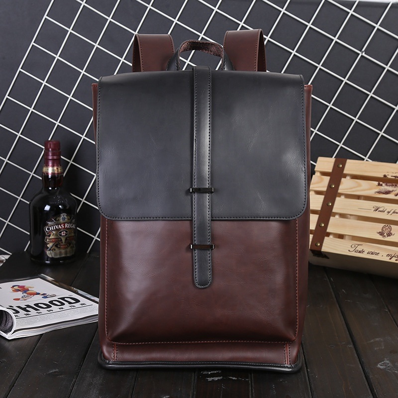 Waterproof PU Leather Large Capacity Business Casual Travel Backpack for Teenager Mochila – Laptop Backpack and PU Bags price