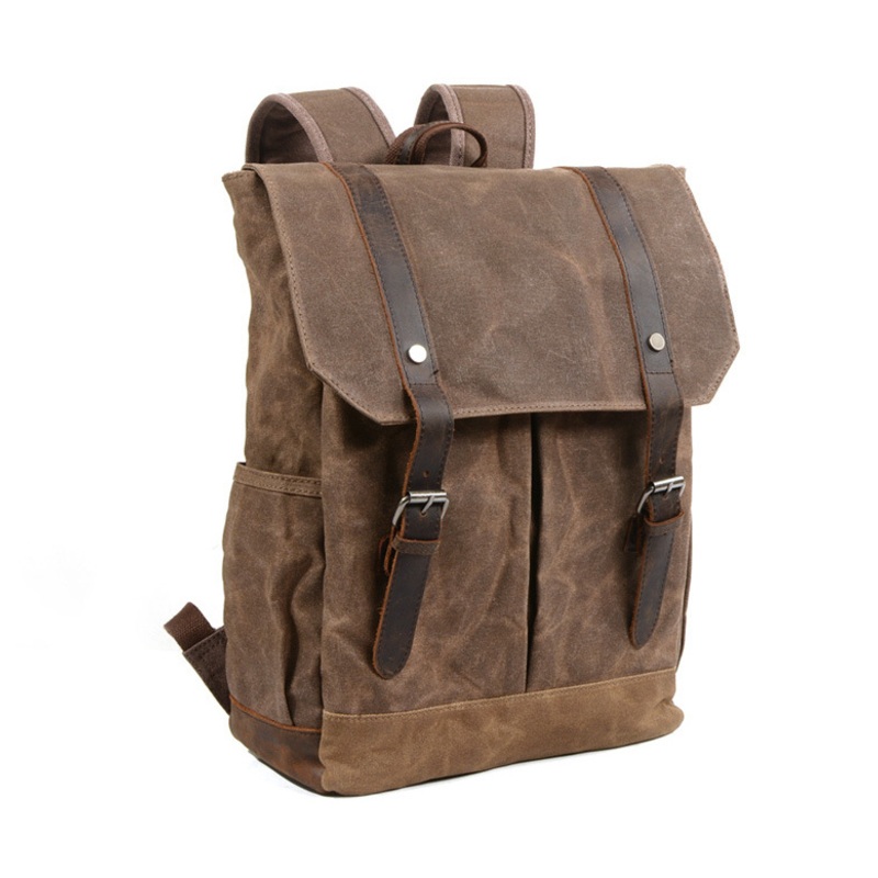 China Manufacturer New Collection Retro Waxy Canvas School Backpack Student Bag – Student Bag and Canvas Backpack price