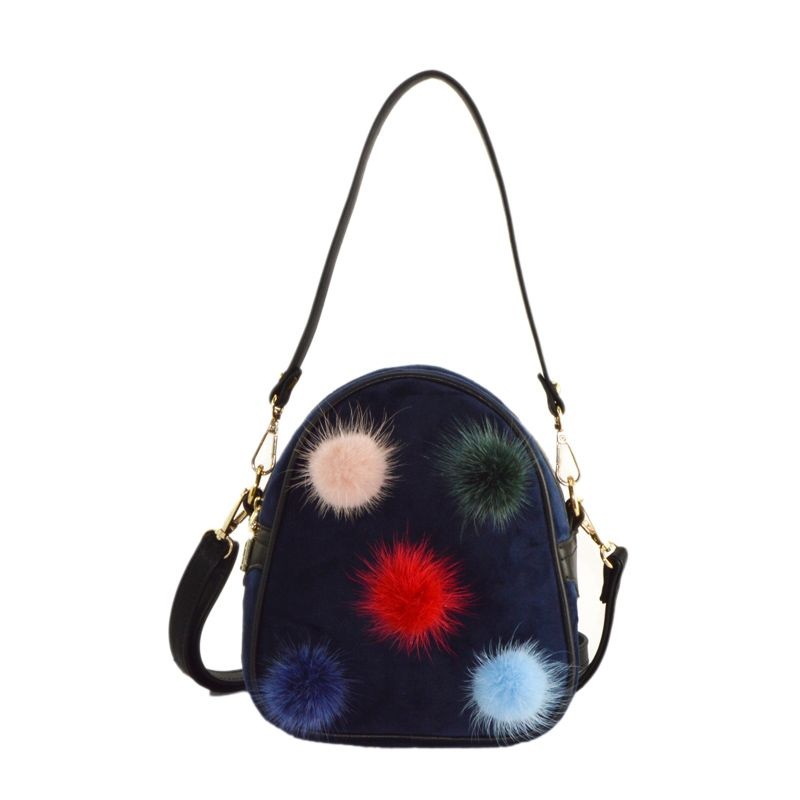 Colorful Pompom Decorated Ladies PU Backpack Zxk2175 – Ladies PU Backpack and PU Leather Backpack price