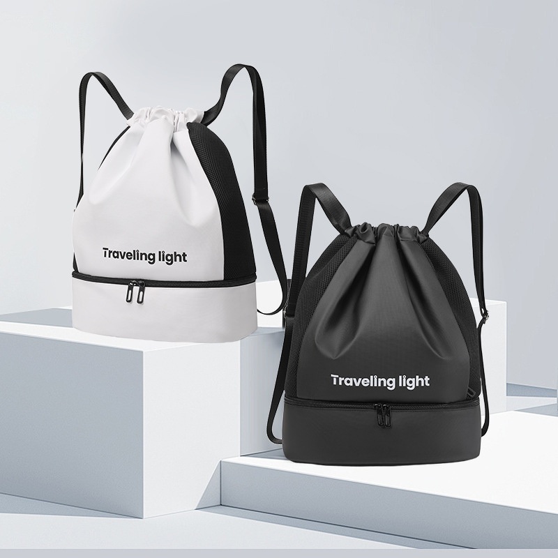 Custom Logo Unisex Nylon Polyester Drawstring Backpack Waterproof Sport Gym Yoga Travel Bag Bulk Hiking String – Drawstring Backpack and Polyester Yoga Bag price