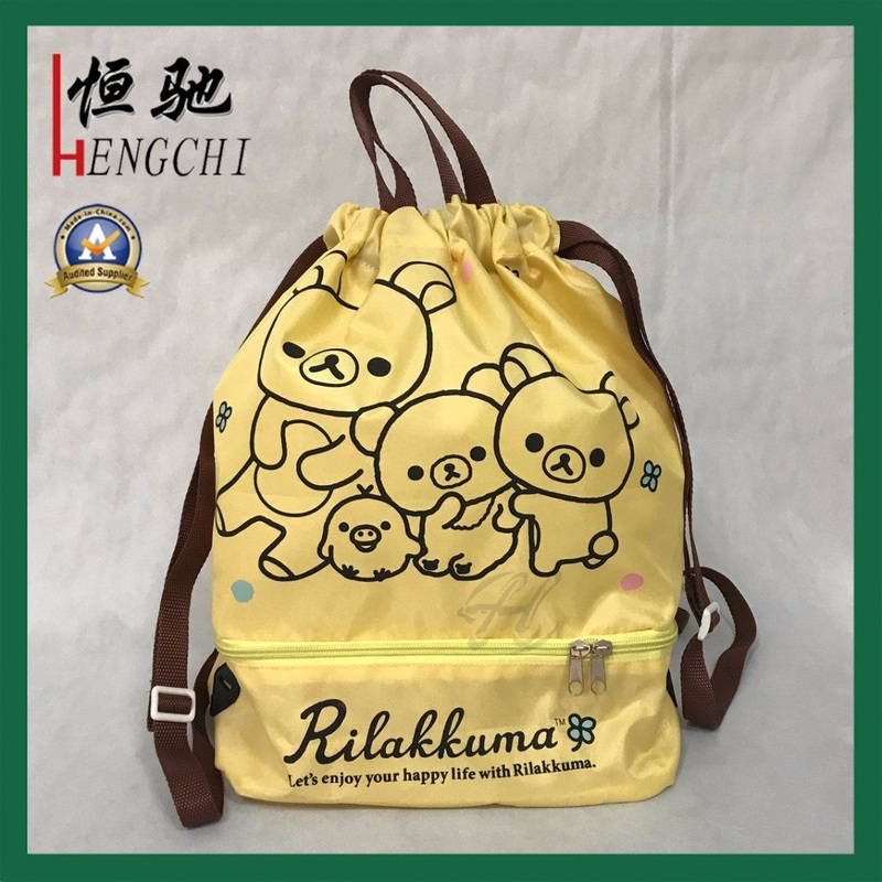 Drawstring Backpack Polyester Bag with Dinner Container in Bottom – Polyester Drawstring Bag and Drawstring School Bag price