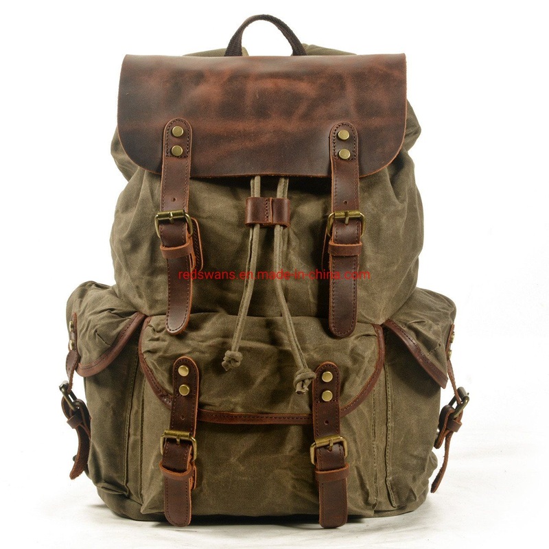 Hot Selling Outdoor Large Capacity Waxed Canvas Waterproof Hiking Travelling Backpack – Backpack Man and Tactical Design Daypack price