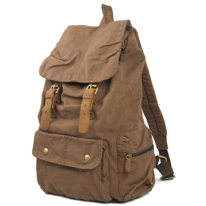 Miltary Heavy Canvas Backpack Weekender Bag (RS-2105A) – Miltary Canvas Rucksack and Contrast Color Fabric Knap-Sack price