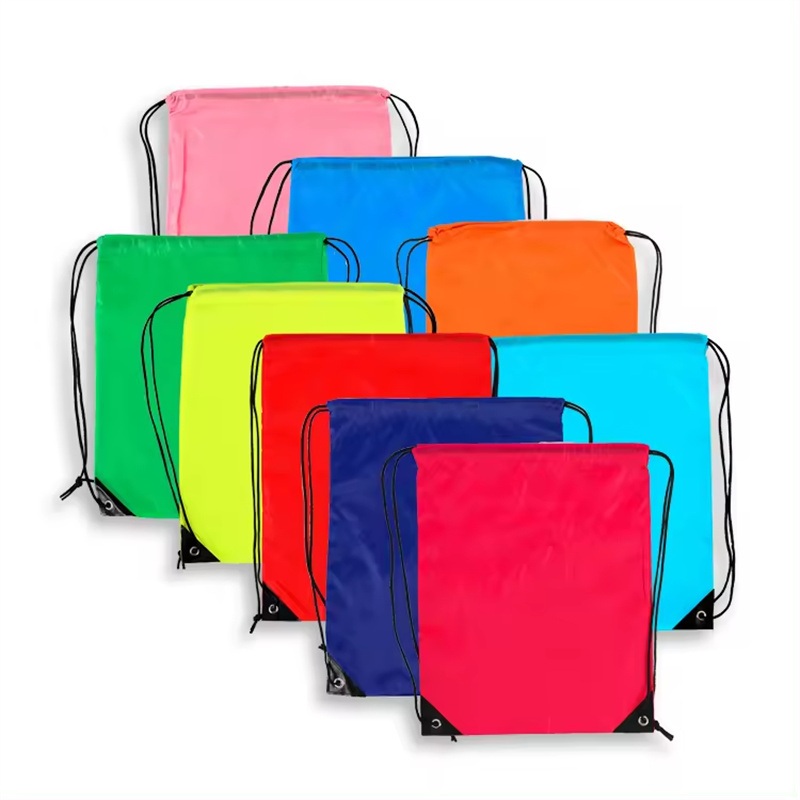 Multi Color Logo Foldable Plain Eco Friendly Nylon Drawstring Shopping Bag – Plain Drawstring Bag and Nylon Multi Color Drawstring Bag price