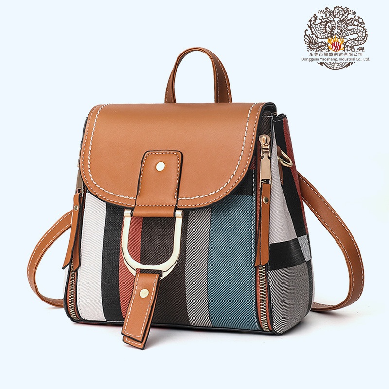 Water-Resistant Coated Stripe Fabric with PU Trim Bag with Quick-Access Exteriortravel Backpack – Travel Backpack and Large-Capacity Travel Schoolbag price