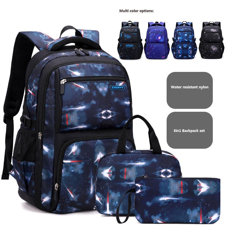 Waterproof Nylon School Backpack Set 3PCS with Lunch Bag and Pencil Box – School Bag and School Backpack price