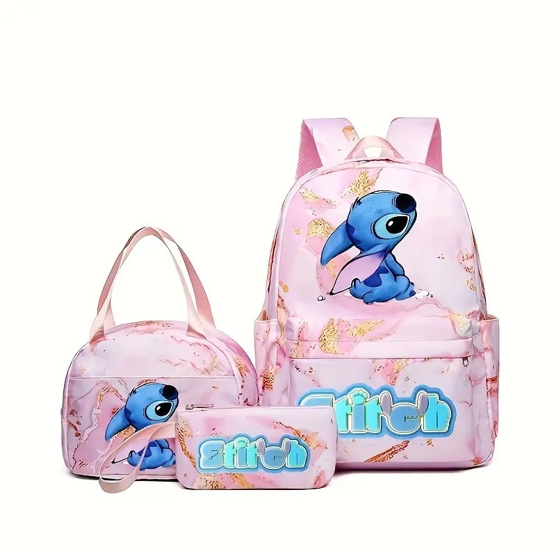 Wholesale Stitch Backpack Set 3 PCS Waterproof Kids Travel Print School Bags – School Backpack Bag and Children School Bag price
