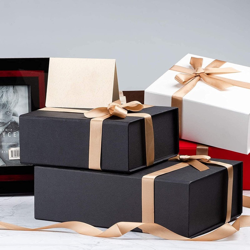 Black Gift Lid Box Cardboard Wholesale Box Packaging Custom Packaging with Ribbon – Custom Box and Food Box price