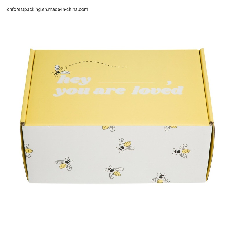 Custom Logo Packaging Large Cardboard Carton Mailer Box Baby Clothing Shoes Corrugated Packaging Paper Shipping Boxes – Cosmetic Packaging Mailer Box and Yellow Color Cosmetic Box price