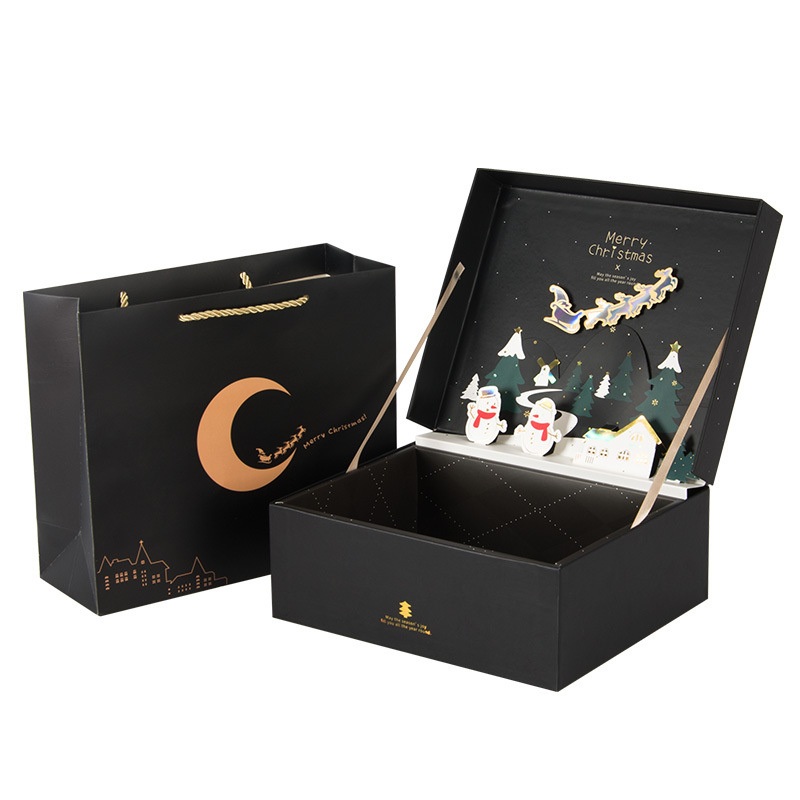 Custom Luxury Printing Black and Red Magnet Paper Packaging Box with Hot Stamp and Ribbon – Packaging Box and Paper Box price