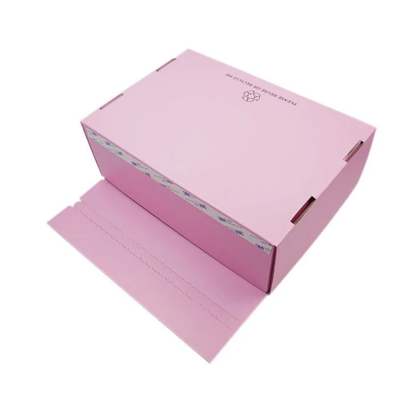 Custom Colored Logo Printed Flat Top Corrugated Packing Pink Carton Box – Cardboard Box and Custom Box price