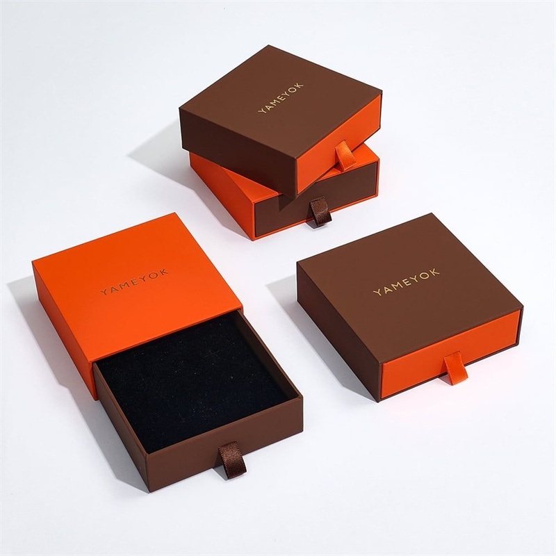 Wholesale Custom Logo Color Gold Foil Slide Earring Necklace Ring Packaging Jewelry Drawer Gift Paper Box for Jewelry – Gift Paper Drawer Box and Drawer Box price