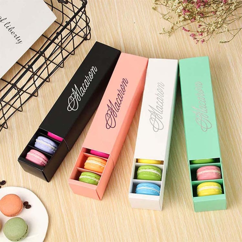 Sliding out Open Cardboard Paper Packaging Gift Macaron Drawer Box – Macaron Drawer Box and Custom Packaging Box price