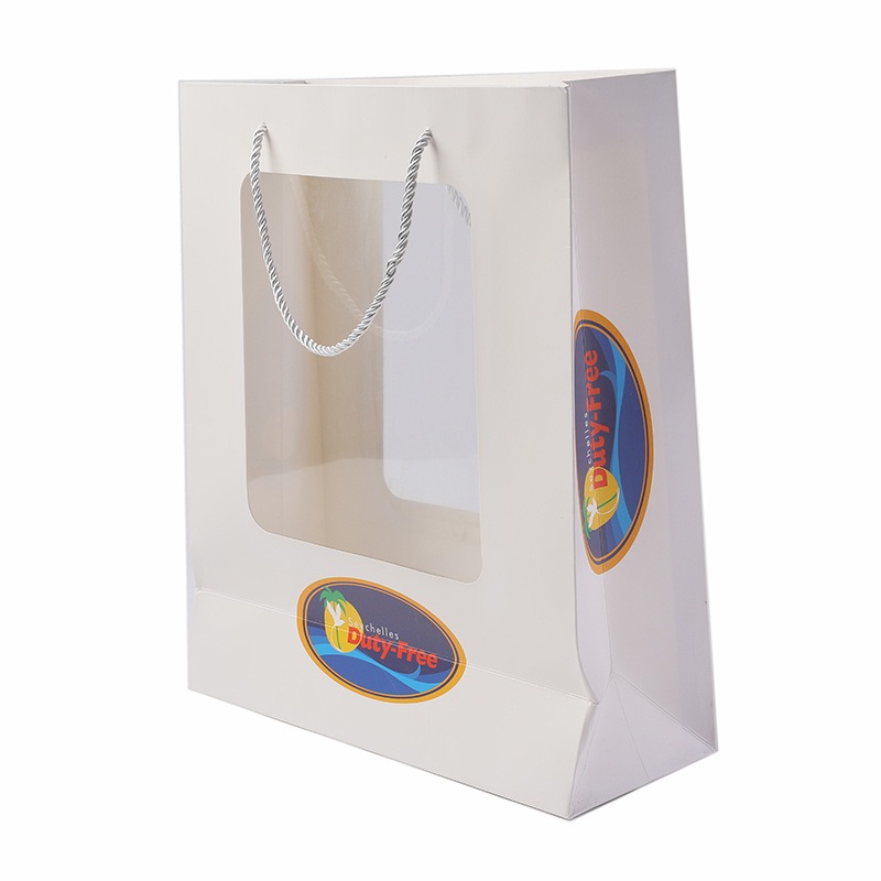 Cmyk Printing Customized Size Paper Packaging Gift Bag with Windows – Gift Bag Christmas and Packaging Bag price