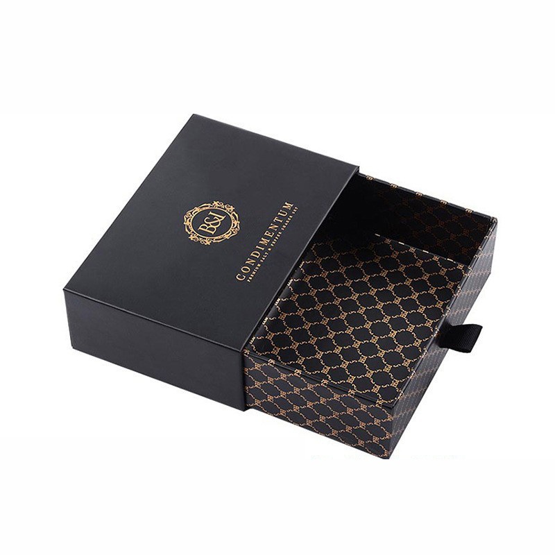 Custom Logo Luxury Sliding Cover Rigid Cardboard Paper Packaging Gift Small Drawer Box with Ribbon for Jewelry Candle Cosmetics Sunglasses Packaging Box – Drawer Paper Box and Pull out Perfume Box price