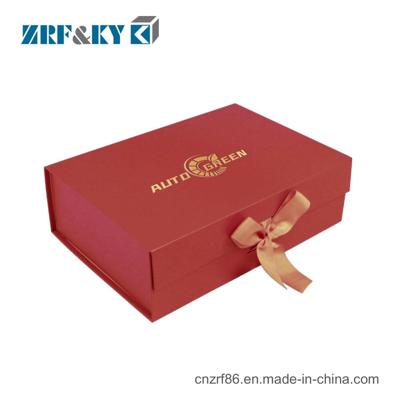 Custom Red Color Collapsible Logo Printing Hot Stamping Folding Paper Gift Products Magnetic Closure Packaging Box – Book Style Paper Box and Magnetic Closure Boxes price