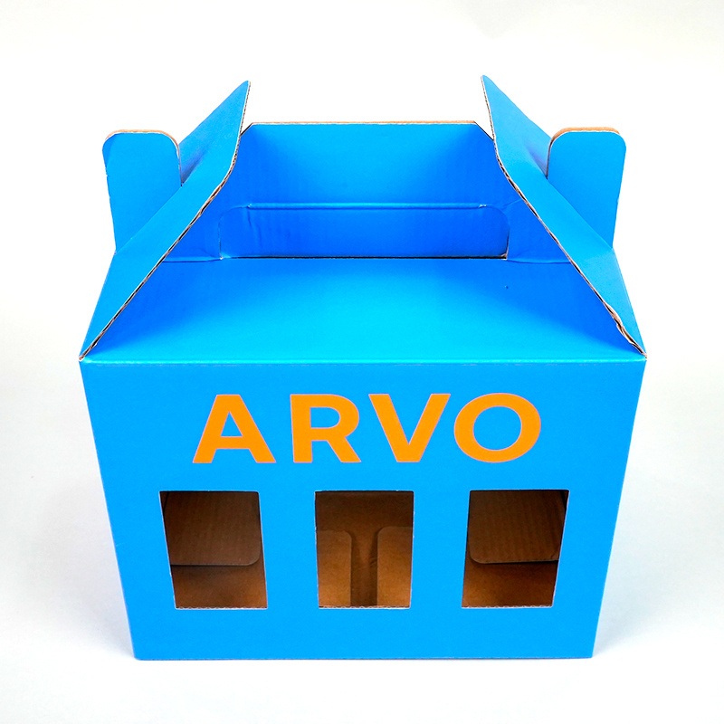 OEM Support Custom Logo Corrugated 3 Pack Wine Shipping Box with Handle – Cardboard Box and Custom Box price
