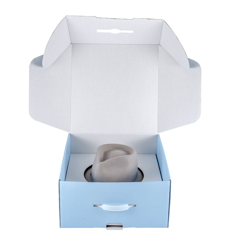 Blue Color Printing Mailer Boxes Package for Cowboy Hats – Fedora Box Hat and White Cardboard Cap Fedora Box price