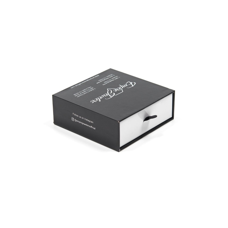 Luxury Custom Logo Jewelry Box Black Drawer Box Gold Stamping Logo with Magnetic Closure Slide Drawer – Drawer Box and Slide Box price