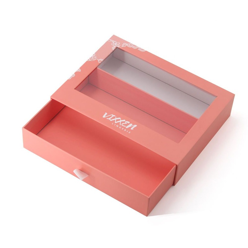 Custom Logo and Size Lingerie Gift Drawer Packaging Box with PVC Window – Paper Box and Gift Box price