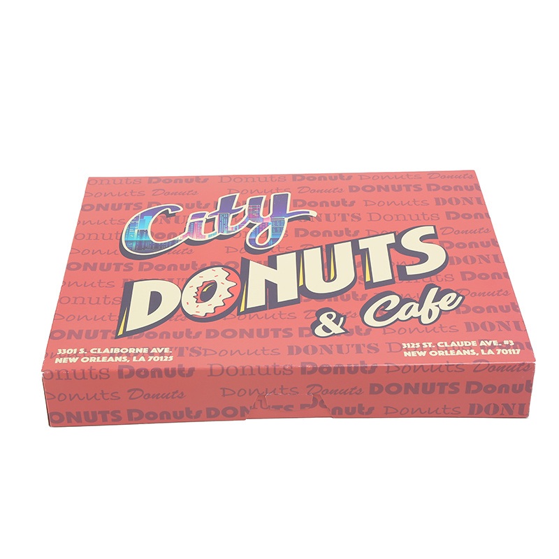 Custom Printed Luxury Sweet Pastry Dessert Mini Donuts Food Packaging Doughnut Box – Donut Box and Food Box price