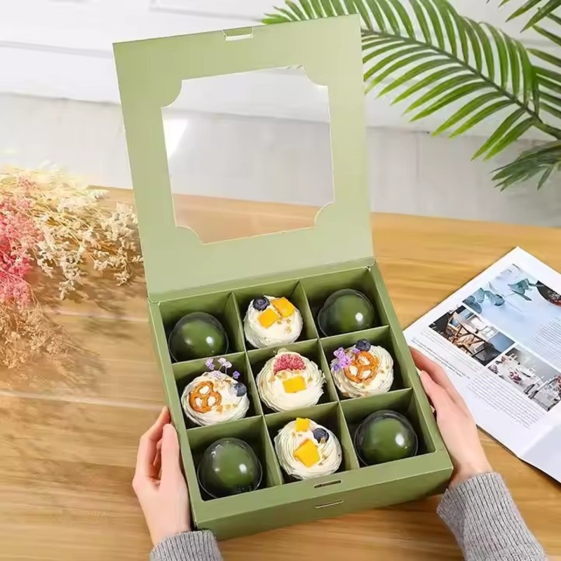 Wholesale Different Size Food Paper Box Packaging White Card Kraft Mousse Macaroons Cake Boxes with PVC Window Customized Box – Packaging Box and Folding Box price
